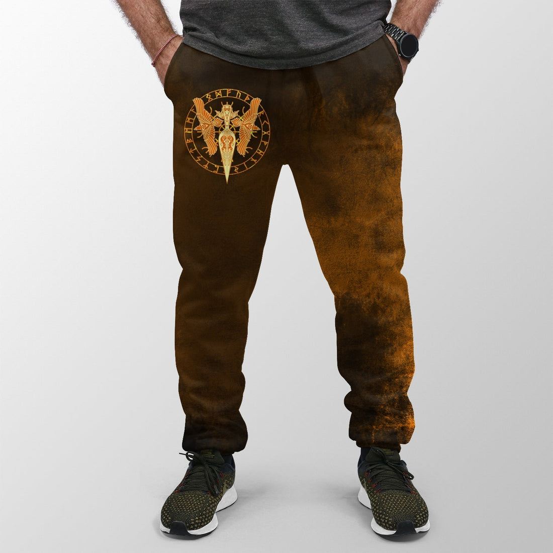 Viking Jogger (Women's/Men's) Gold Spear Of The God Odin Gungnir and Two Gold Ravens RLT12