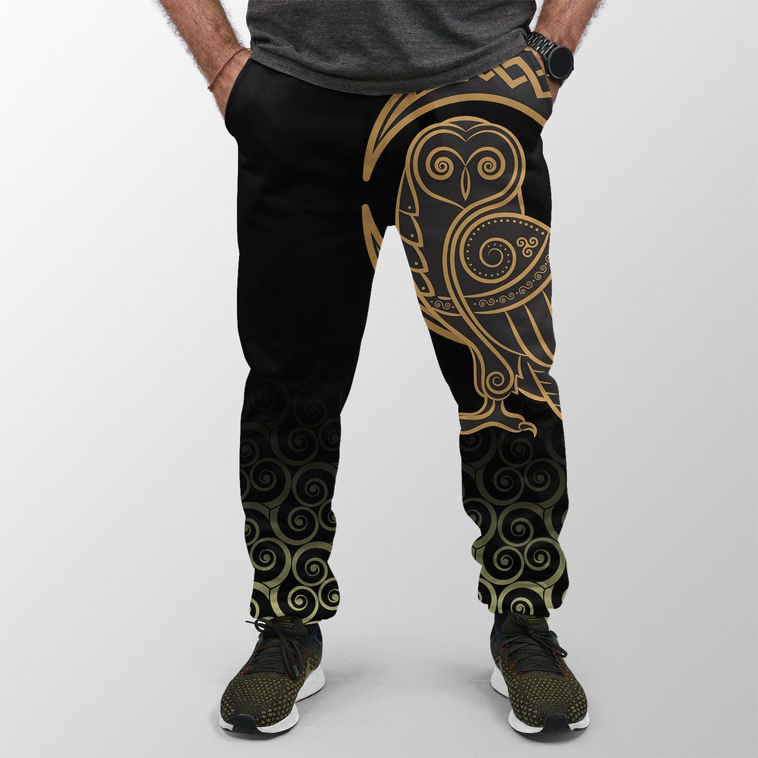 Viking Jogger (Women's/Men's) Owl Celtic On Triskele Background RLT12