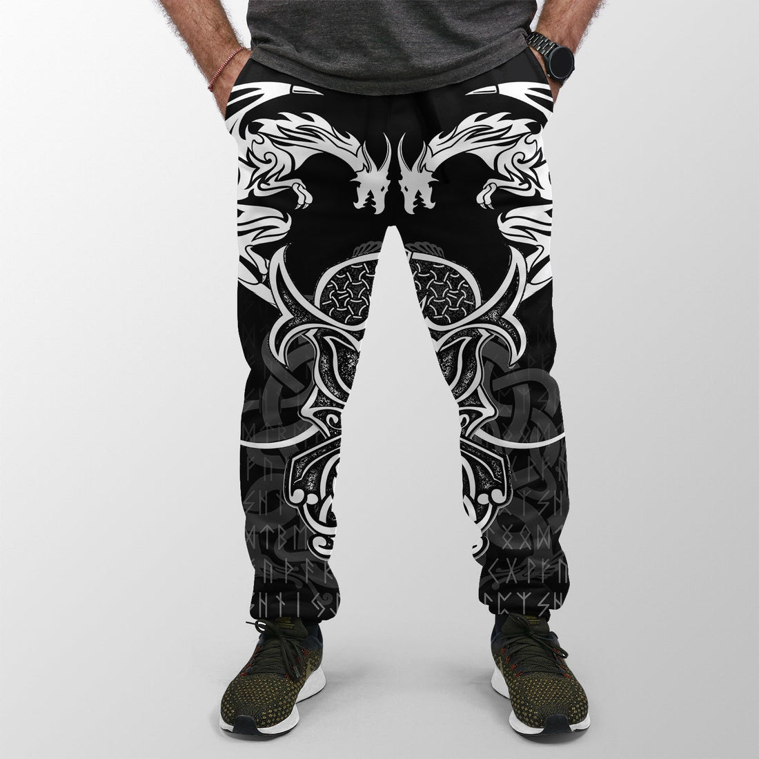 Viking Jogger (Women's/Men's) Njord and Dragon Tattoo RLT12