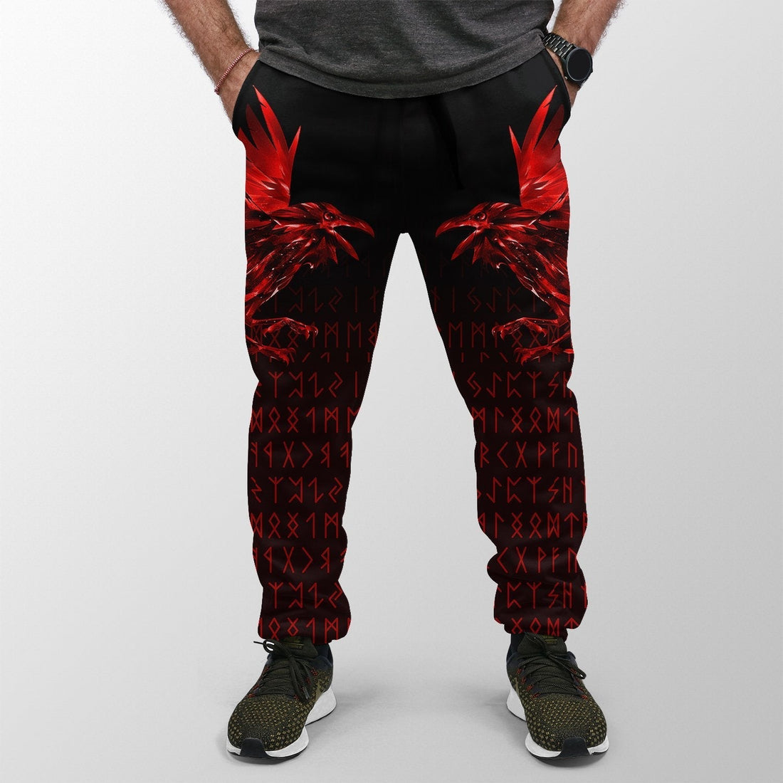 Viking Jogger The Raven Of Odin Rune, Red RLT12