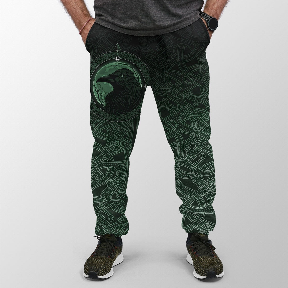 Viking Jogger, Ethnic Odin Raven Green RLT12