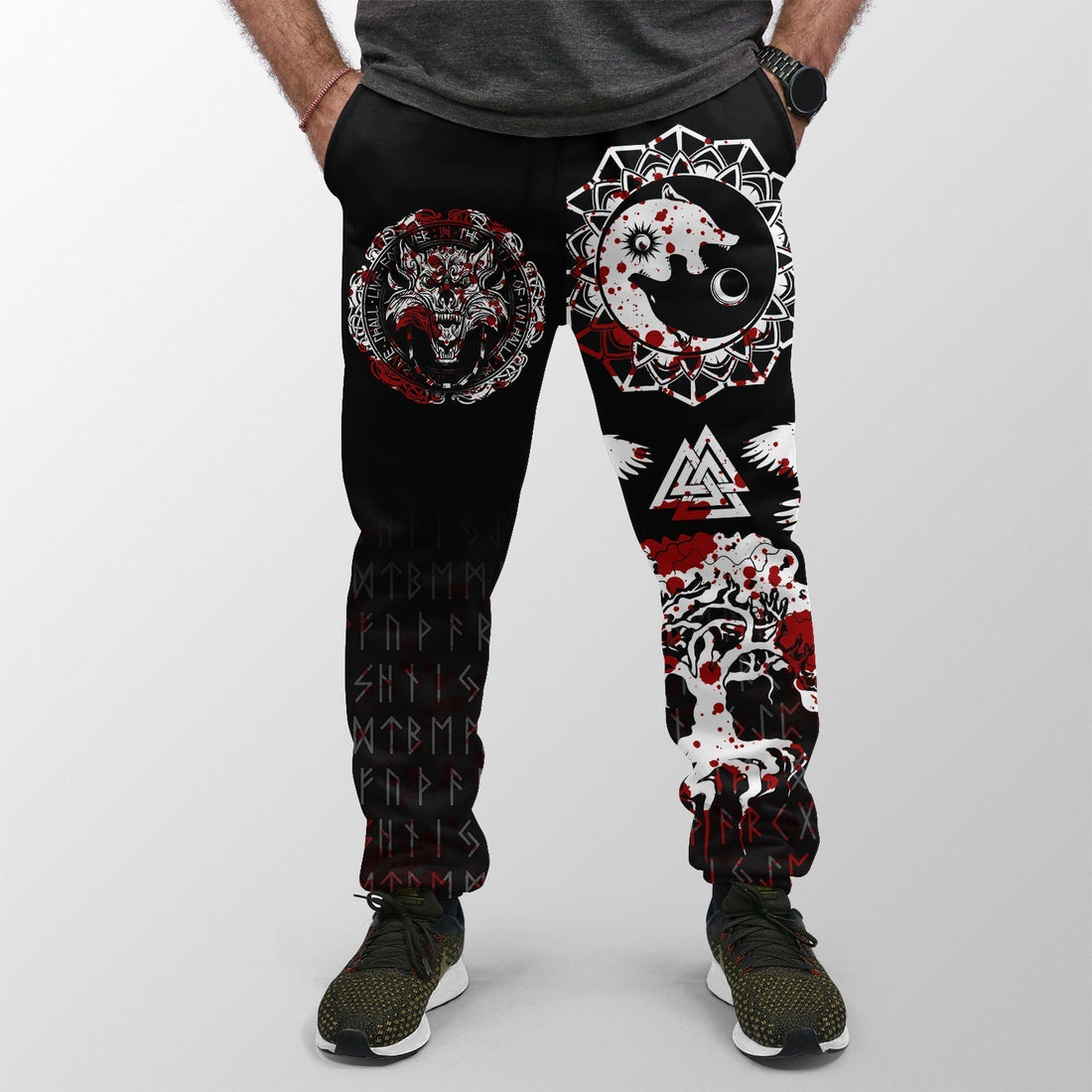 Viking Jogger (Women's/Men's) Fierce Blood Wolf Symbol Of A Viking Nordic RLT12