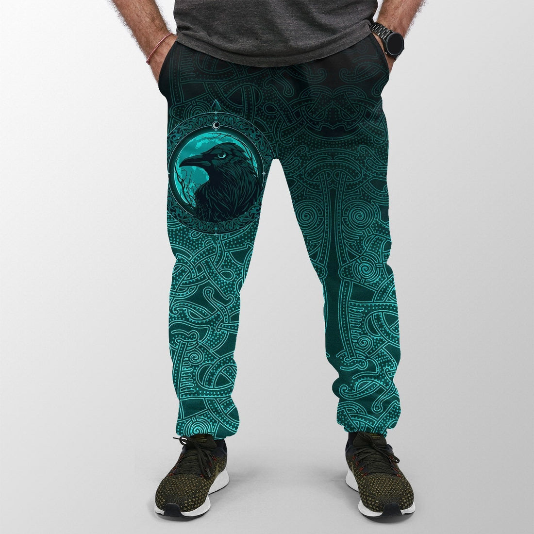 Viking Jogger, Ethnic Odin Raven Cyan RLT12