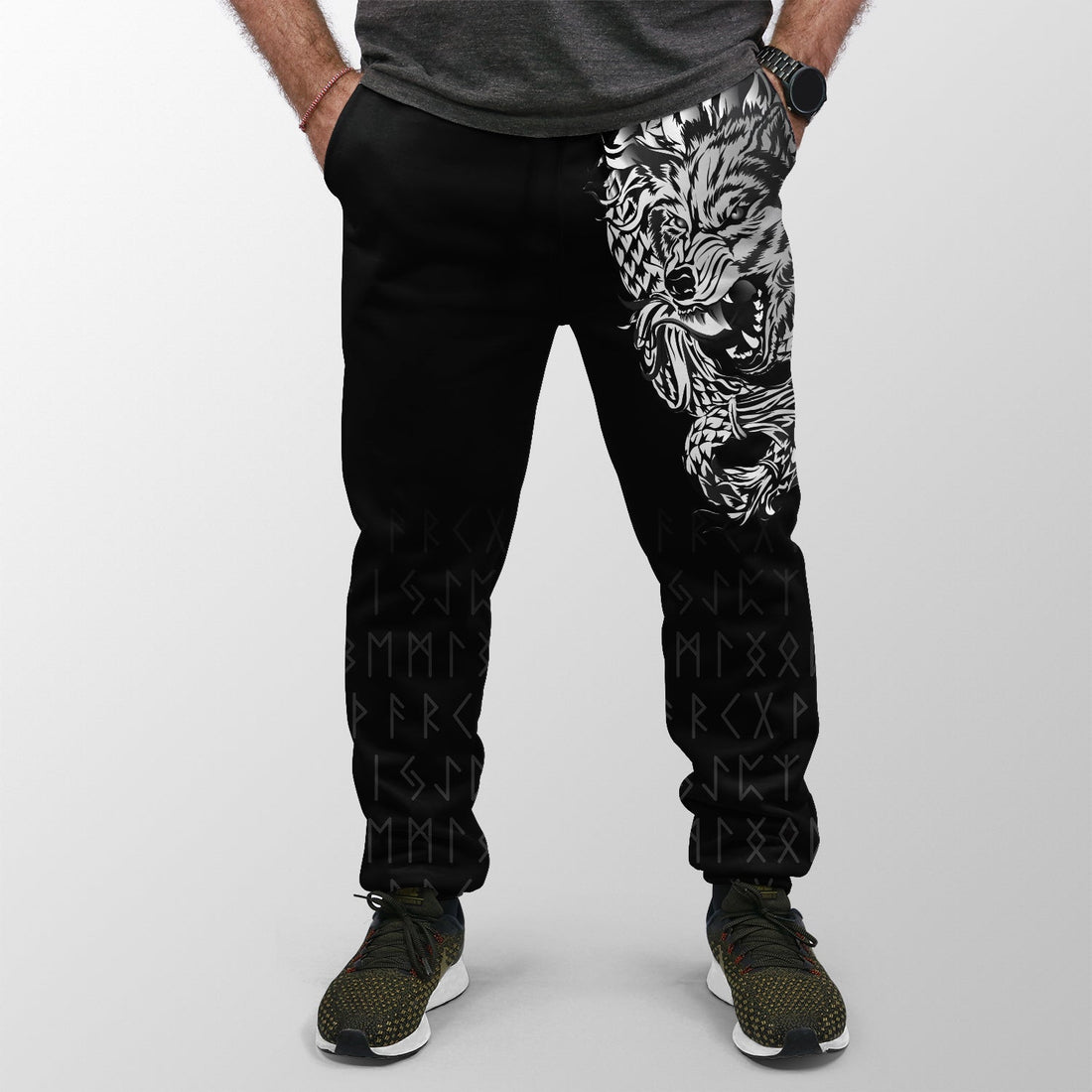 Viking Jogger (Women's/Men's) Dark Norse Wolf Tattoo RLT12