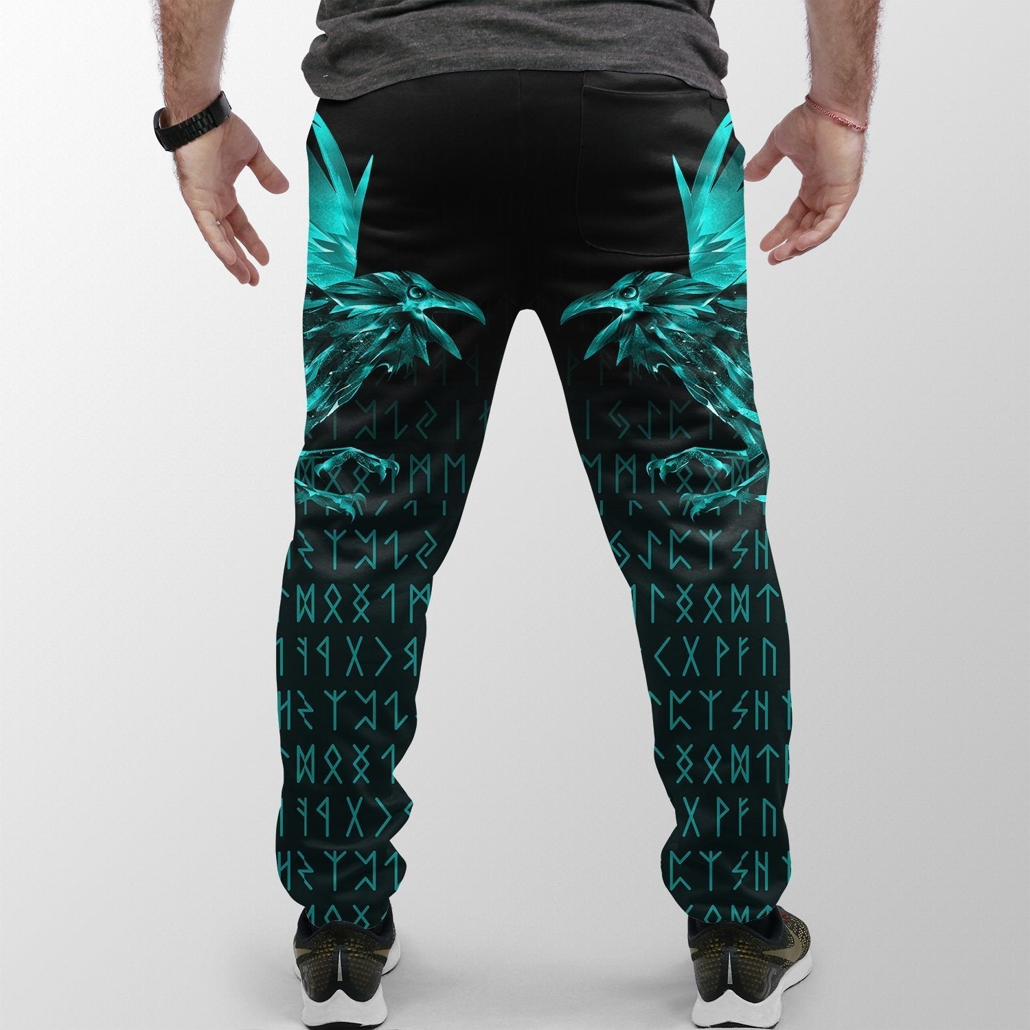 Viking Jogger The Raven Of Odin Rune Cyan RLT12