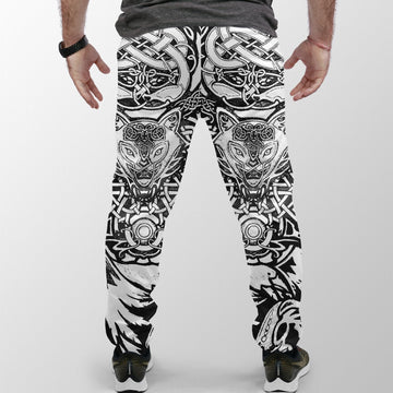 Viking Jogger (Women's/Men's) Wolf and Vikings Tattoo 3D RLT12