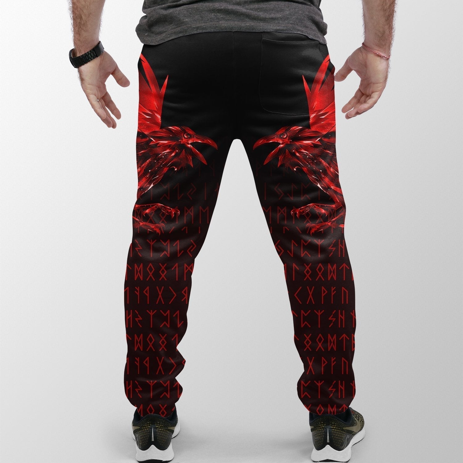 Viking Jogger The Raven Of Odin Rune, Red RLT12