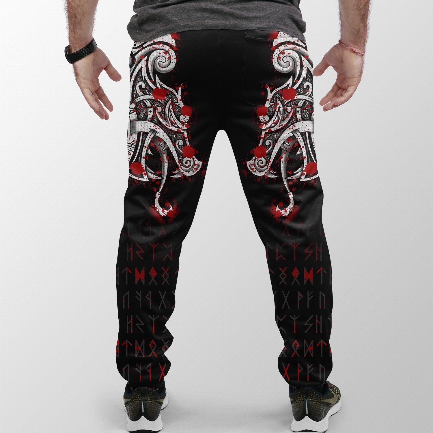 Viking Jogger, Dragon and Vegvisir Blood Tattoo RLT12