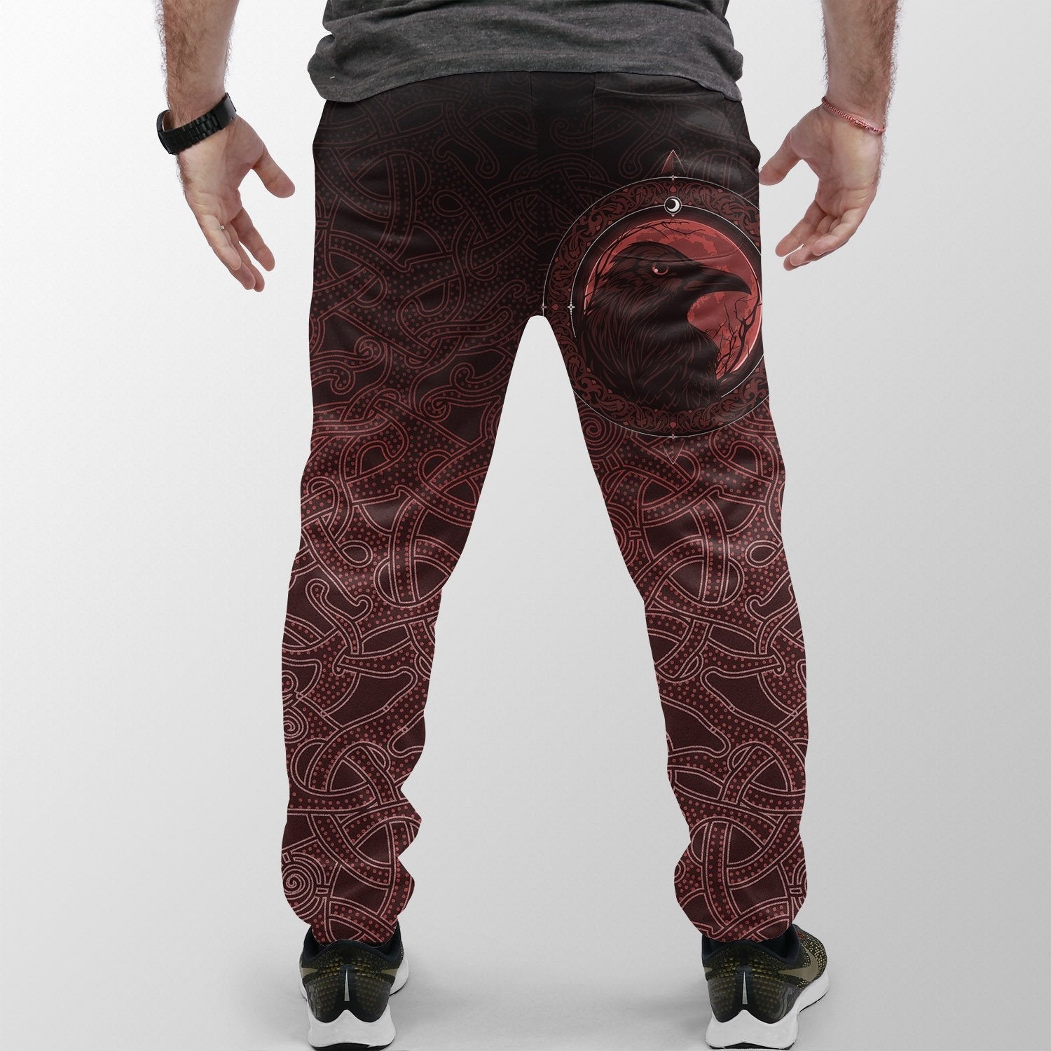 Viking Jogger, Ethnic Odin Raven Red RLT12