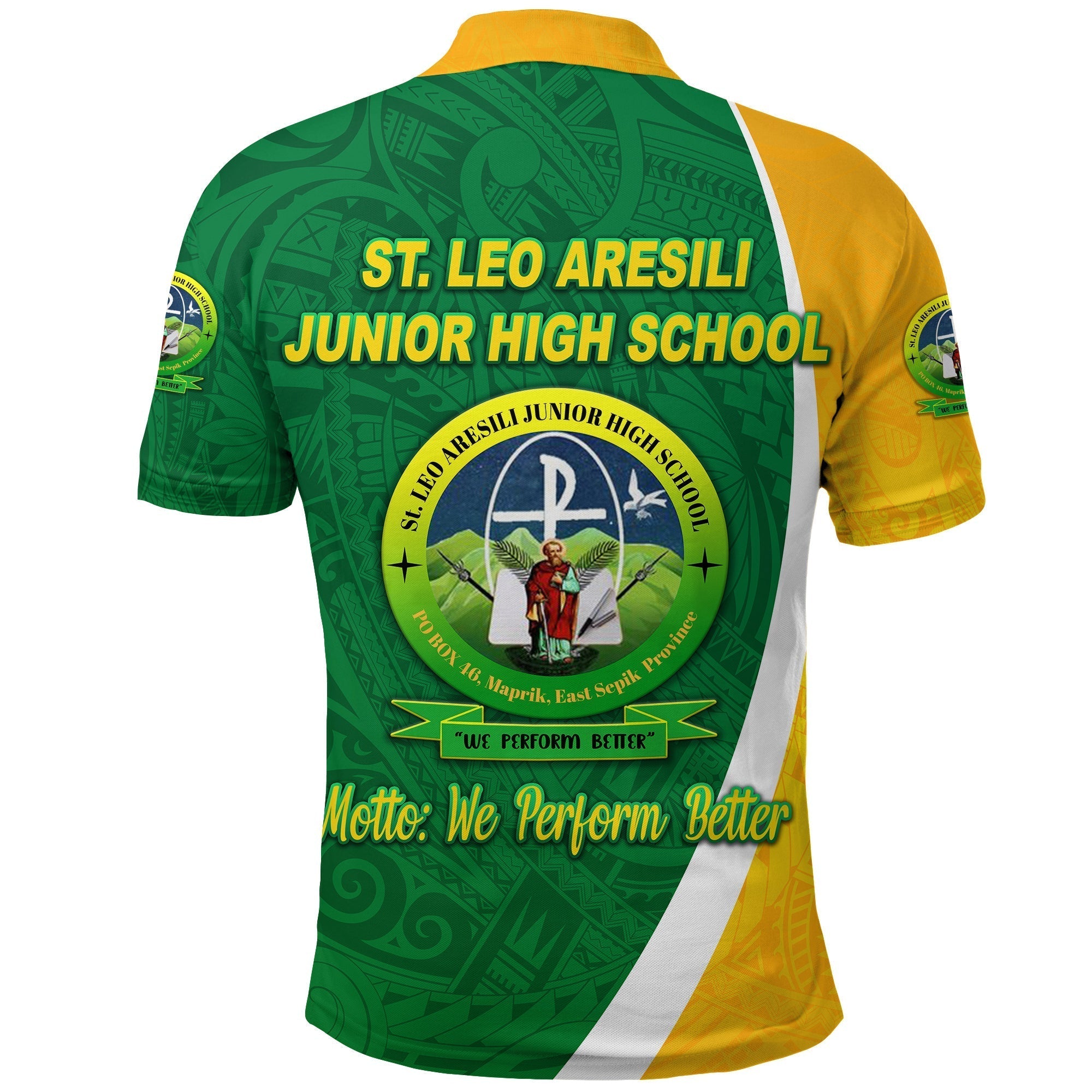 St. Leo Aresili Junior High School Polo Shirt Simple Style LT8