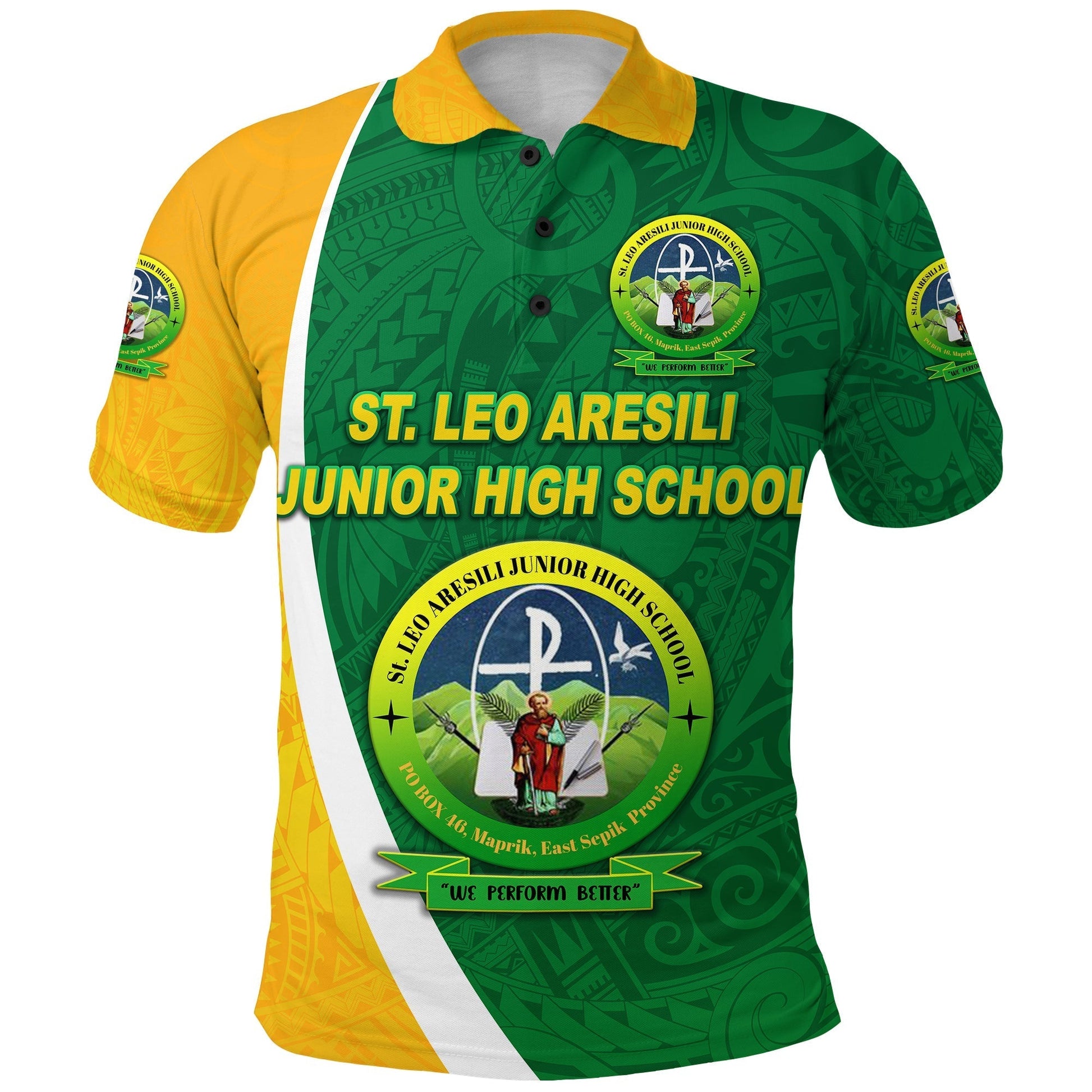 St. Leo Aresili Junior High School Polo Shirt Simple Style LT8