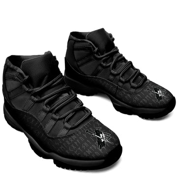 Viking Shoes - Viking Raven and Valknut Runes Sneakers J.11 RLT12