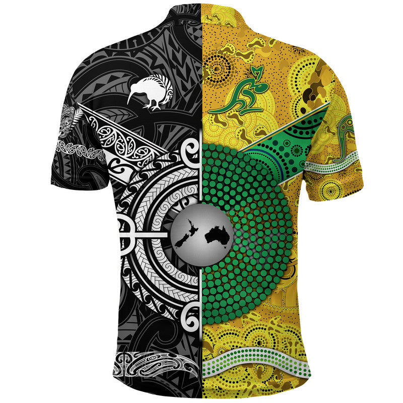 New Zealand Maori All Black And Australia Wallabies Aboriginal Polo Shirt Rugby Together LT8