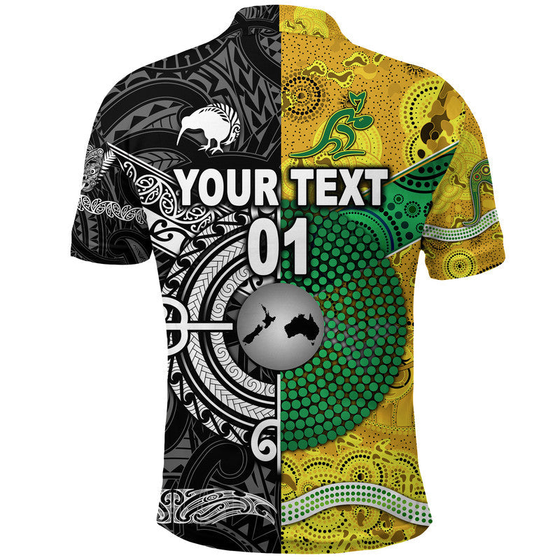 Custom New Zealand Maori All Black And Australia Wallabies Aboriginal Polo Shirt Rugby Together LT8