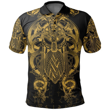 Viking Fenrir and Tyr Tattoo Polo Shirt Gold Version RLT12