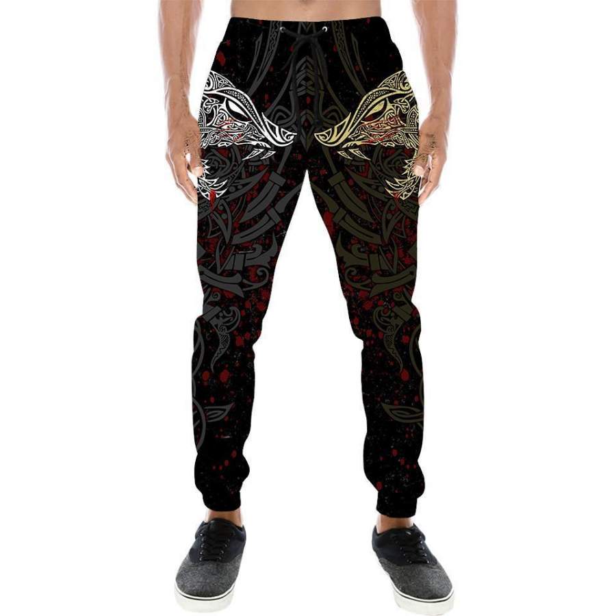 Viking Clothing Geki and Freki Viking Wolf Iii Tattoo Jogger RLT12