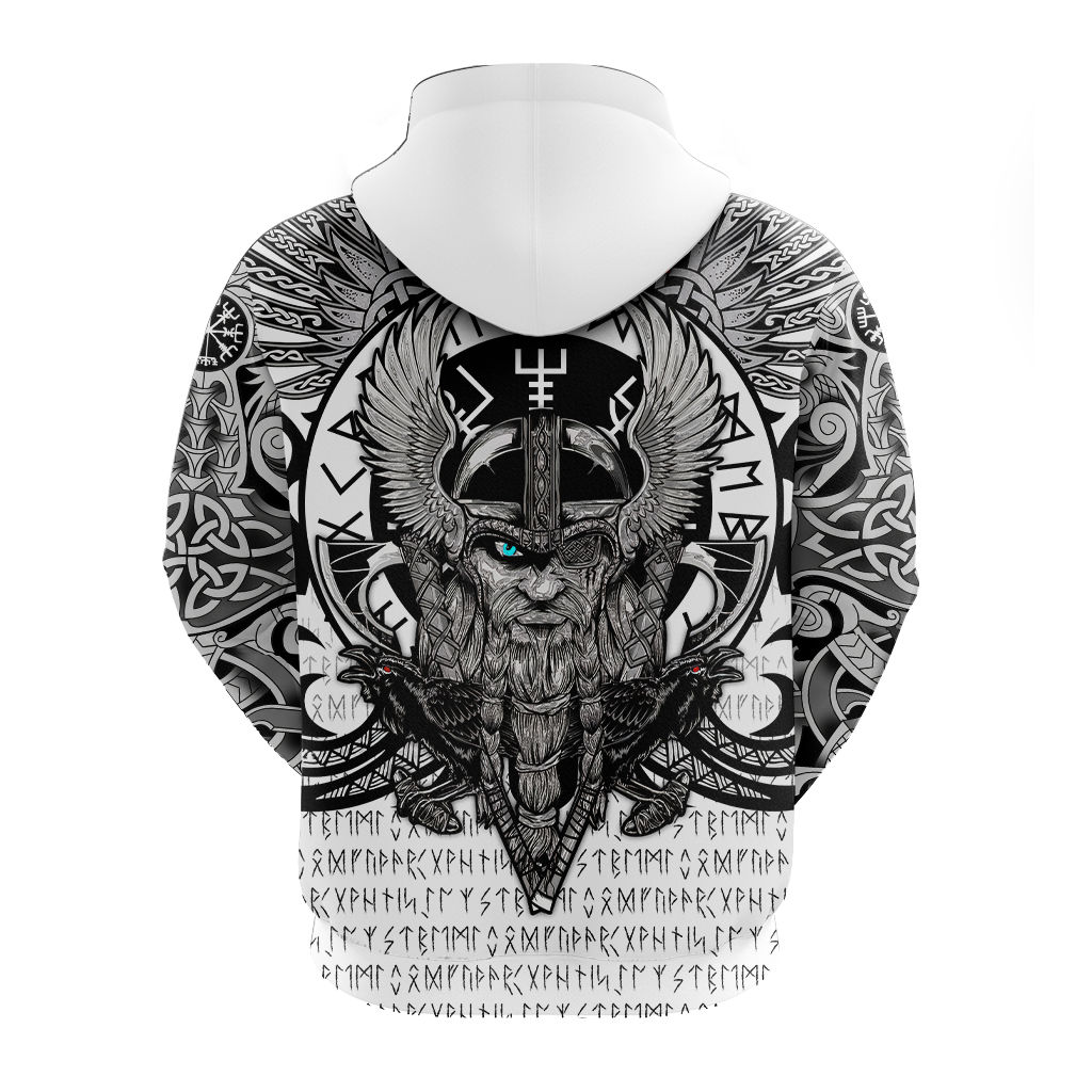 Viking Vegvisir Odin With Huginn And Muninn Hoodie - LT2