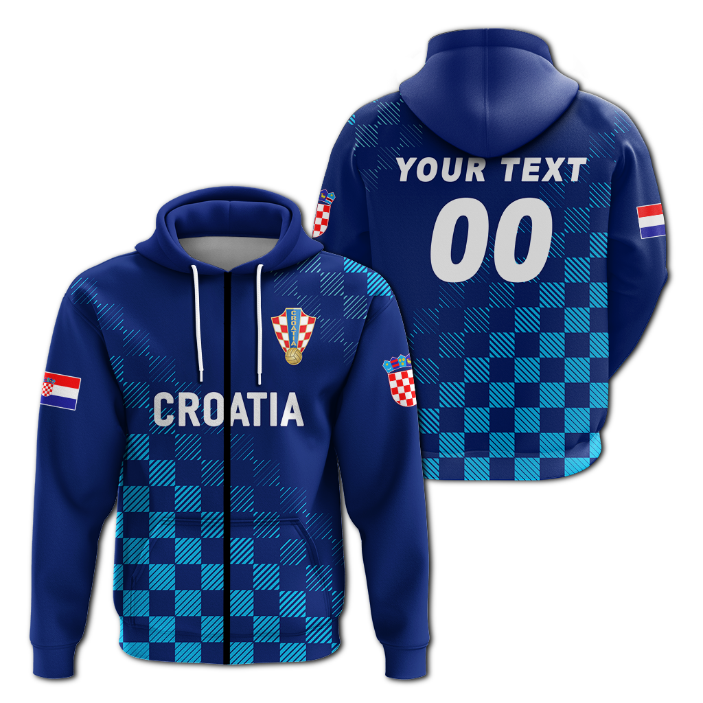 Custom Croatia Hoodie Football 2022 Champions Pride Blue LT12