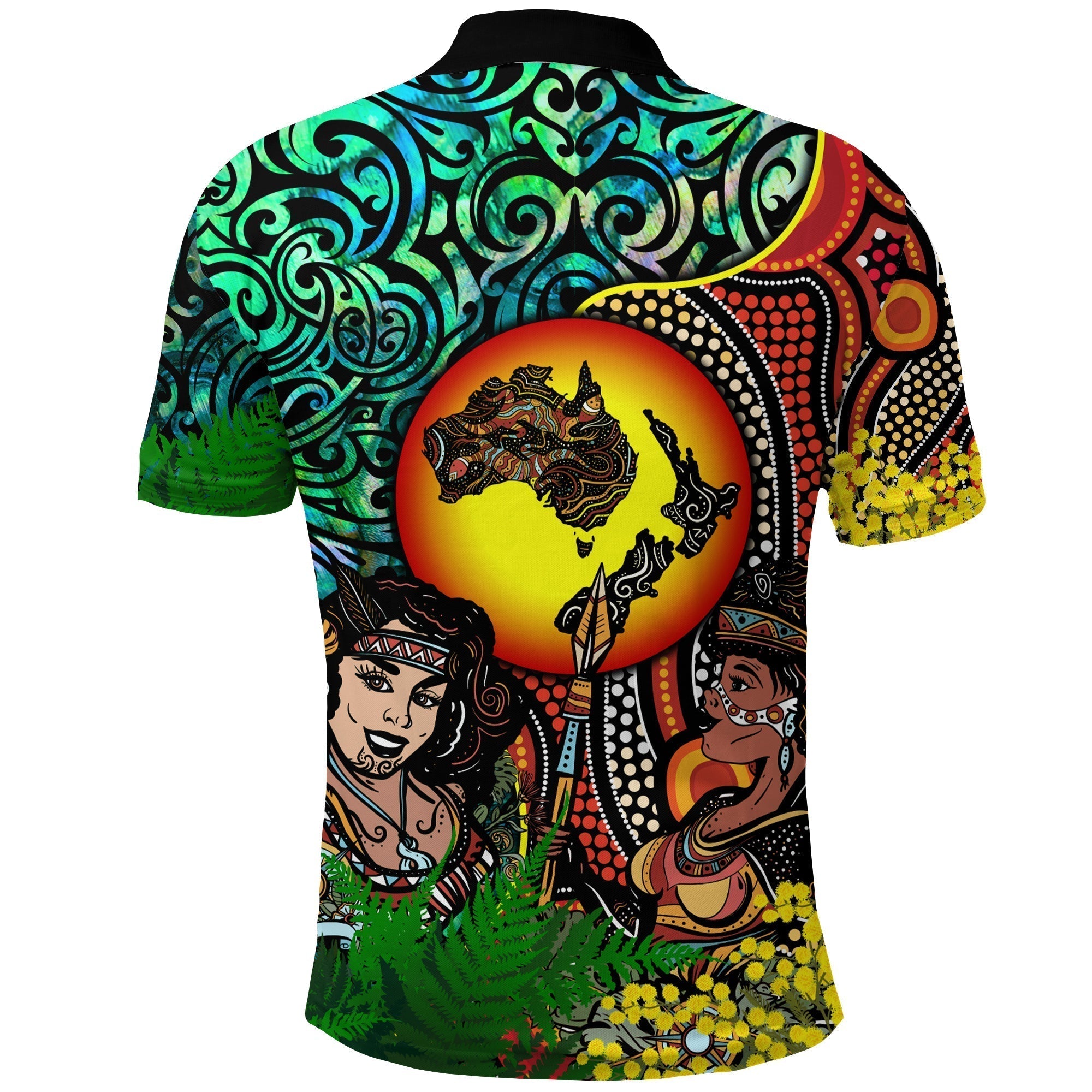 Australia Aboriginal Kangaroo Combine New Zealand Maori Kiwi Bird Polo Shirt LT2