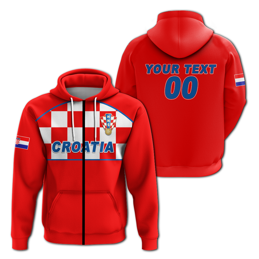 Custom Croatia Hoodie Football 2022 Checkerboard LT12