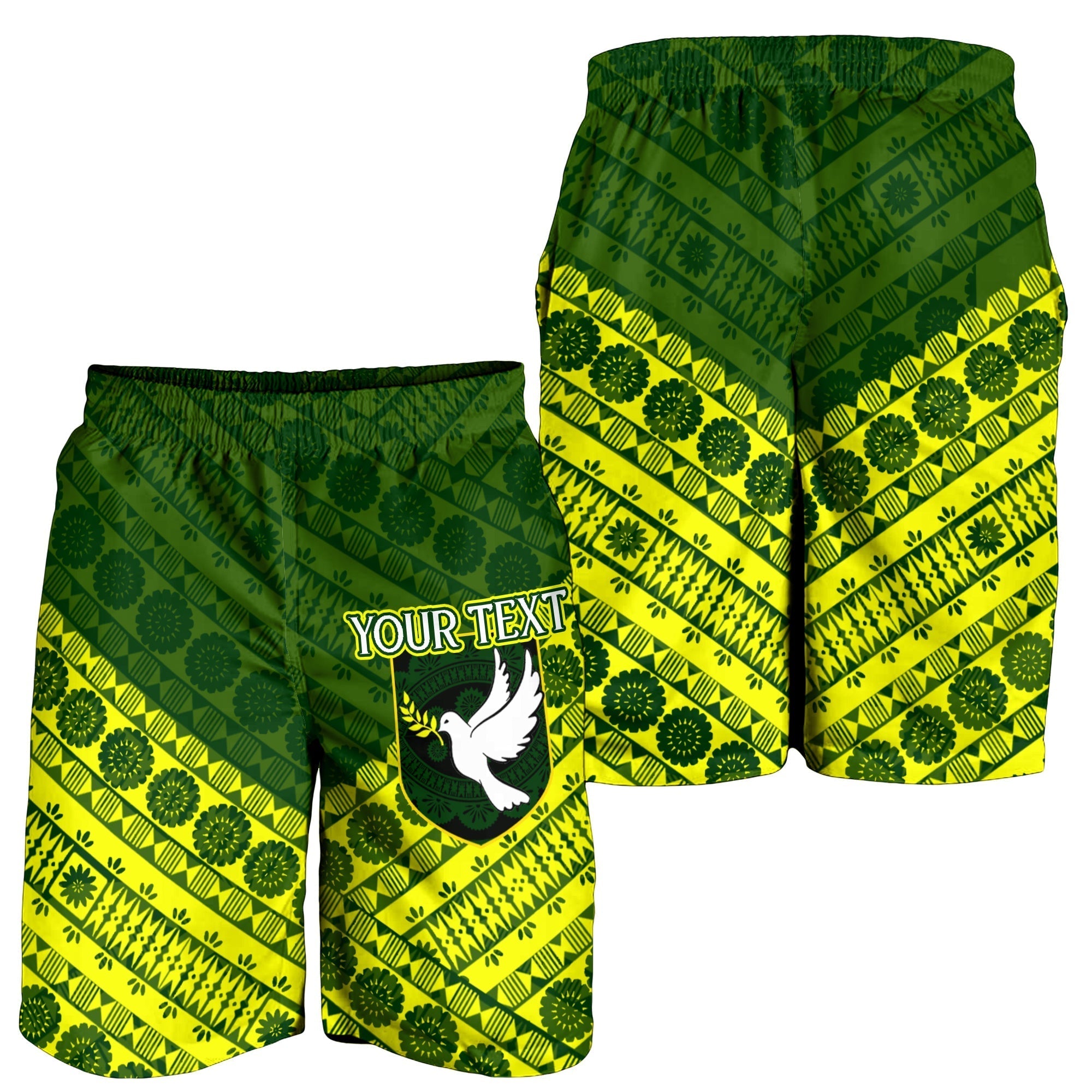 (Custom Personalised) Tailevu Rugby Union Fiji Men's Short - Tapa Pattern LT12