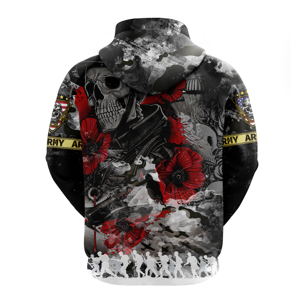 Skull Camo - U.S Army Undying Love For The Motherland Hoodie - LT2