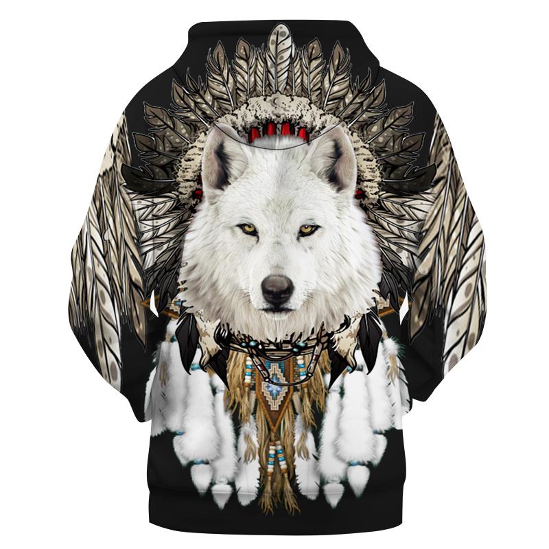 White Wolf Chief Native American All Over Hoodie LT10
