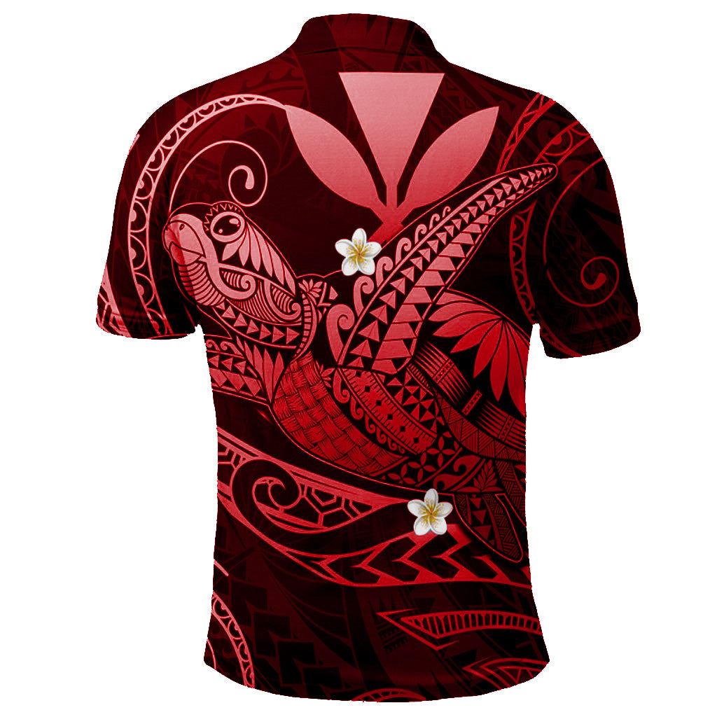 Hawaii Turtle Polynesian Polo Shirt Nane Style Red LT6