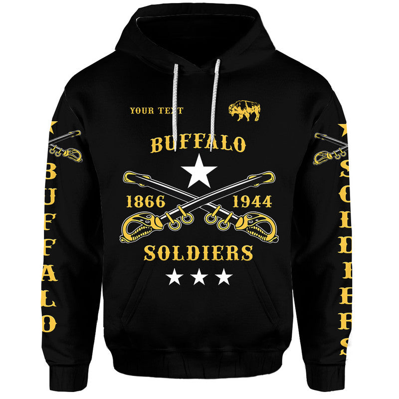 Custom Buffalo Soldiers Hoodie African American Military Simple Style Black LT8