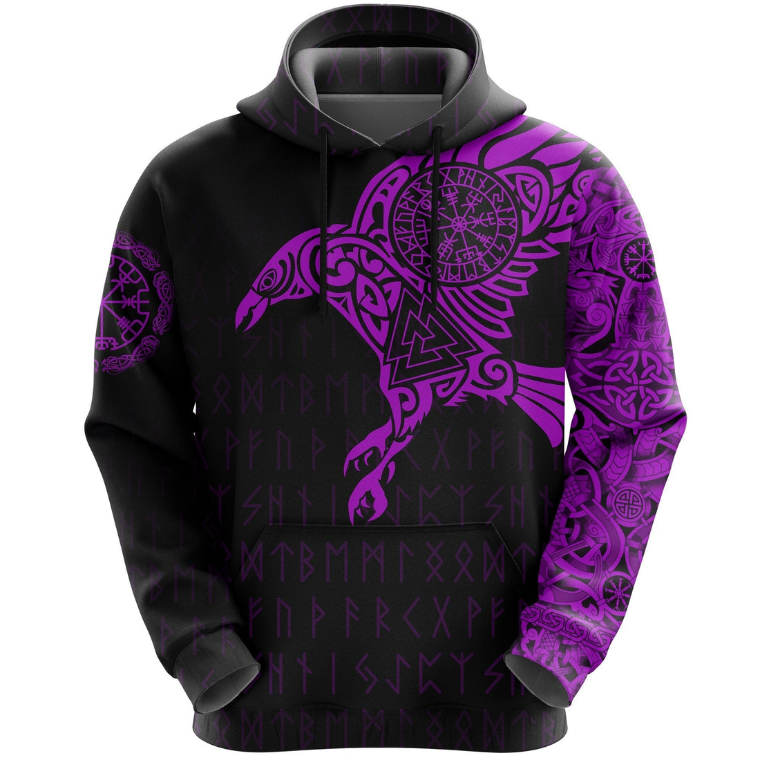 Viking The Raven Of Odin Tattoo Hoodie Purple RLT12
