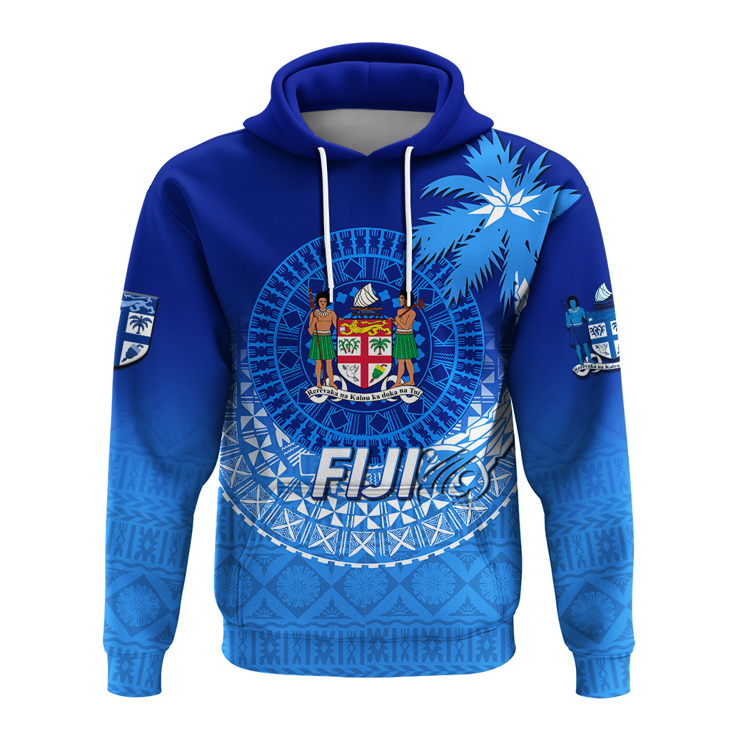 Custom Personalised Fiji Tapa Tribal Coconut Tree Hoodie LT12