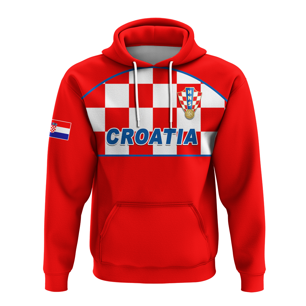 Custom Croatia Hoodie Football 2022 Checkerboard LT12