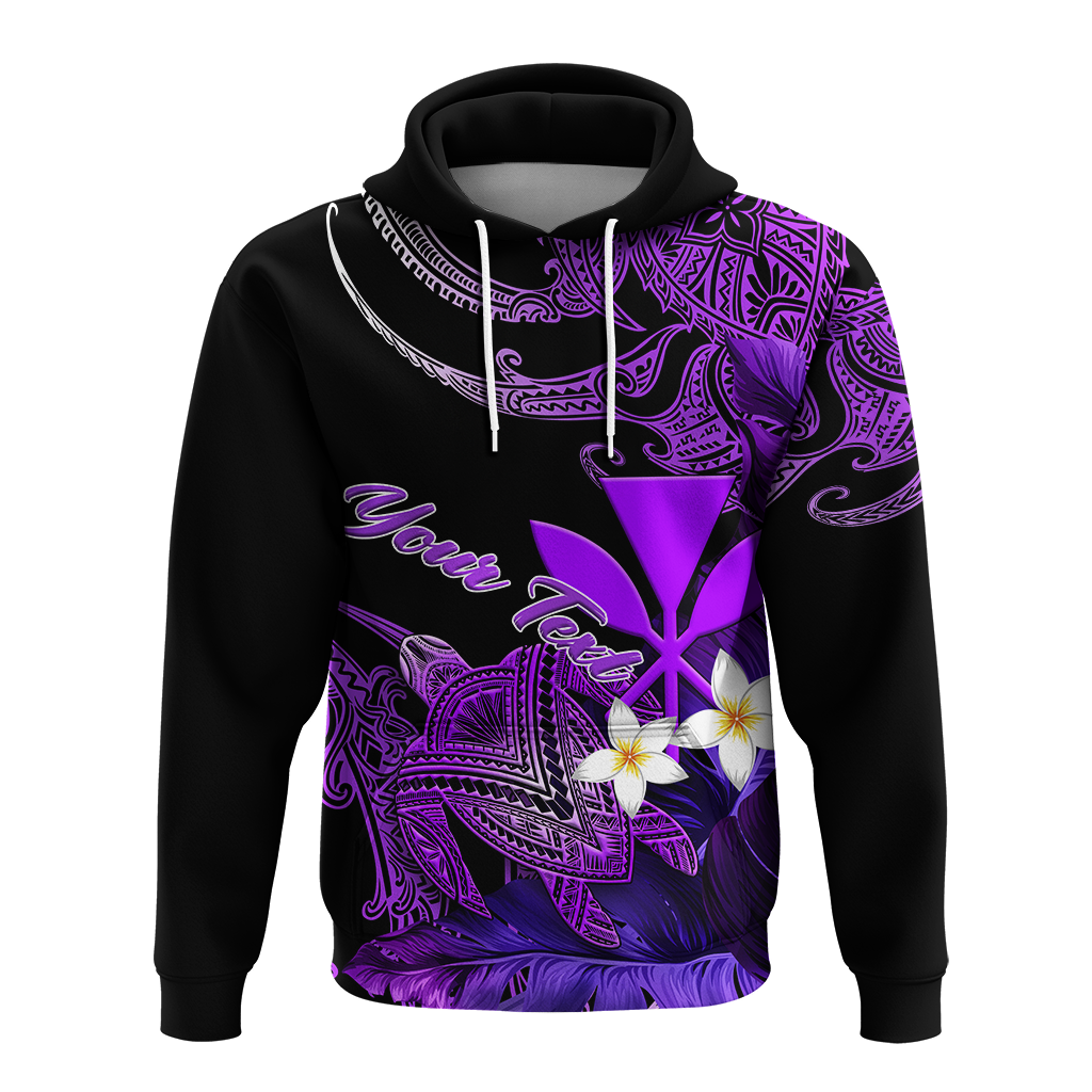 Custom Hawaii Turtle With Plumeria Leaf Purple Hoodie LT12
