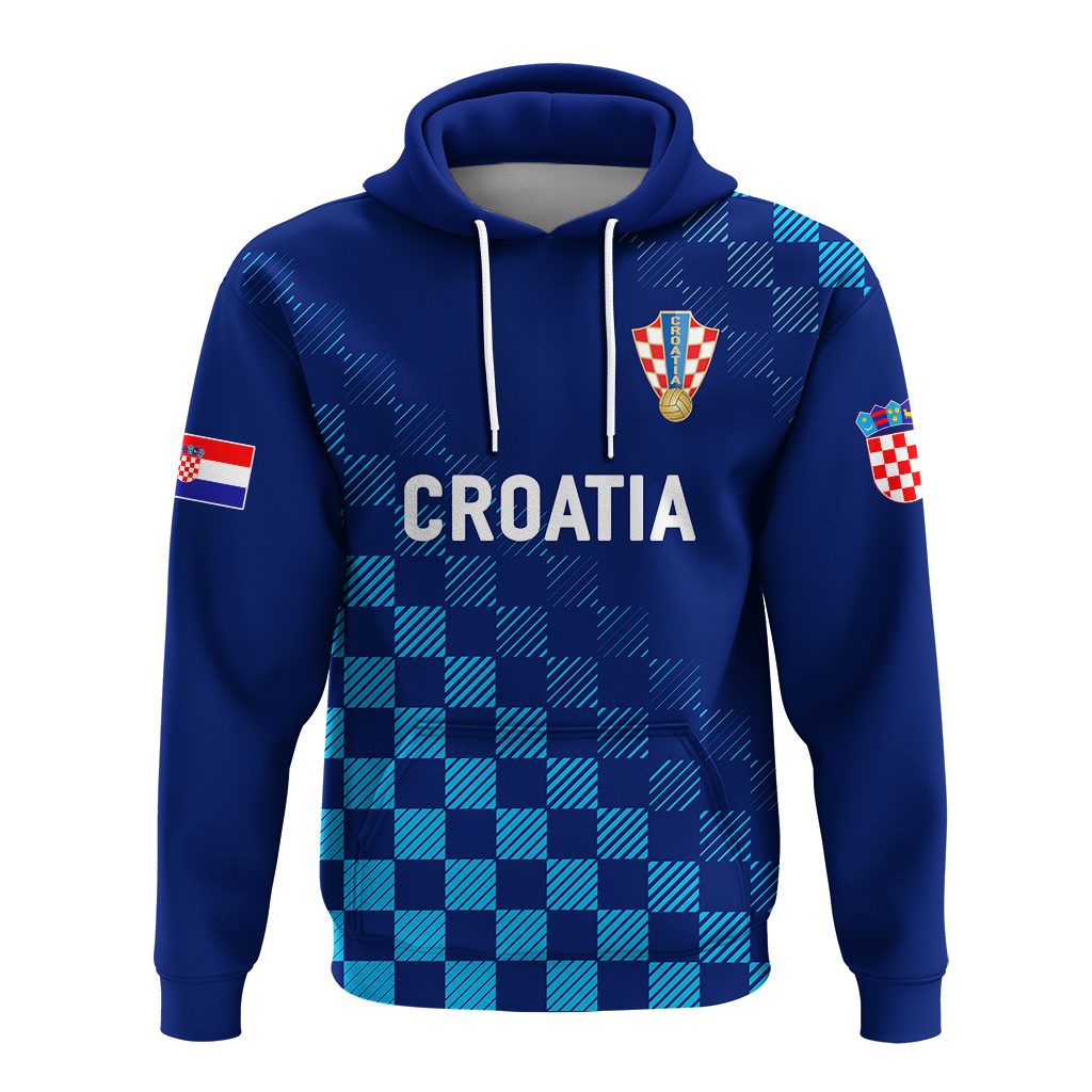 Custom Croatia Hoodie Football 2022 Champions Pride Blue LT12