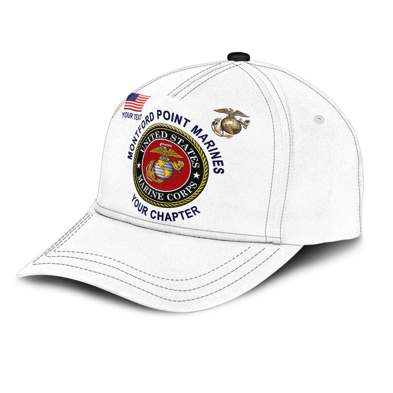 (Custom) Montford Point Marines Classic Cap African-American Marine Corps Original - White LT8