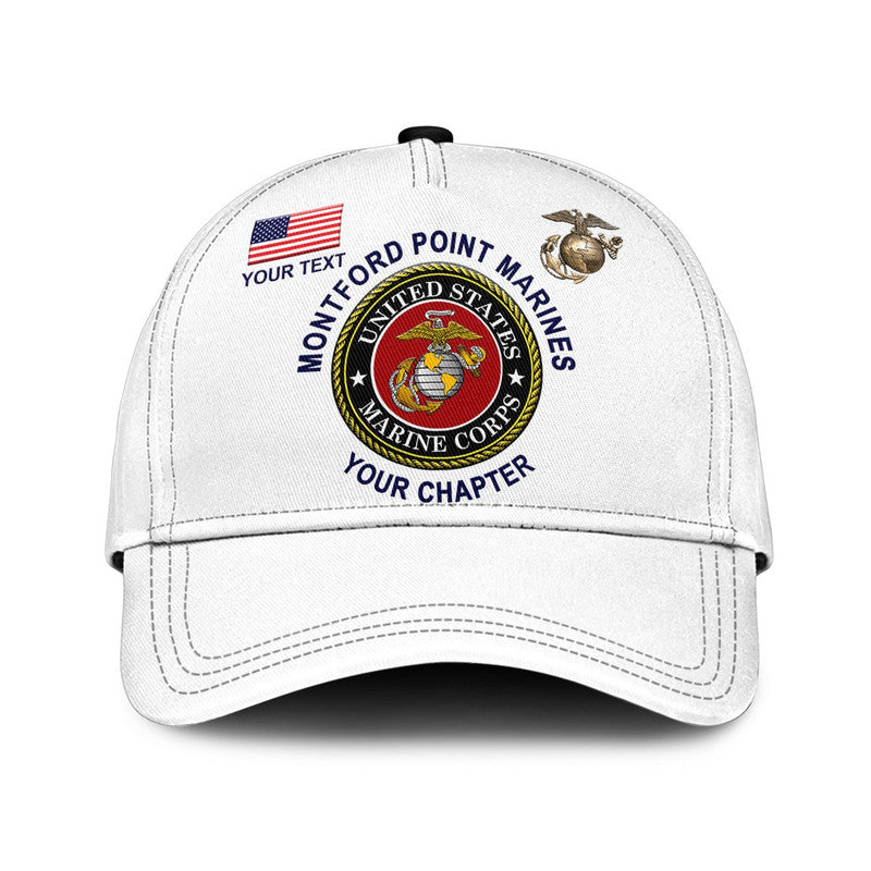 (Custom) Montford Point Marines Classic Cap African-American Marine Corps Original - White LT8