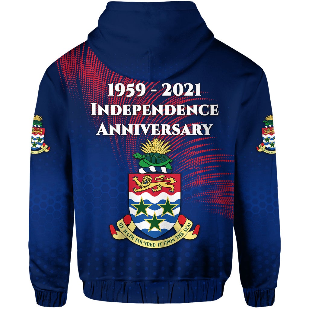 Cayman Islands Hoodie Coat Of Arms Independence Anniversary Simple Style Blue LT8