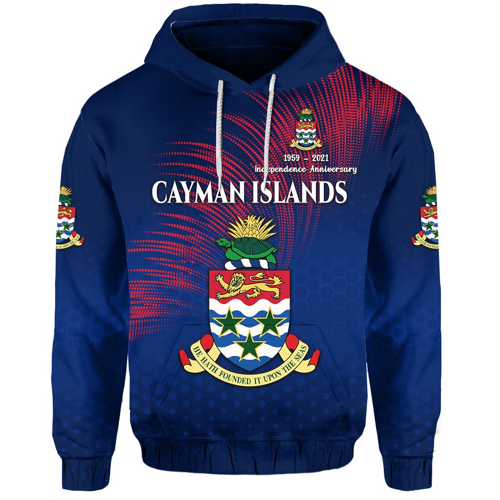 Cayman Islands Hoodie Coat Of Arms Independence Anniversary Simple Style Blue LT8