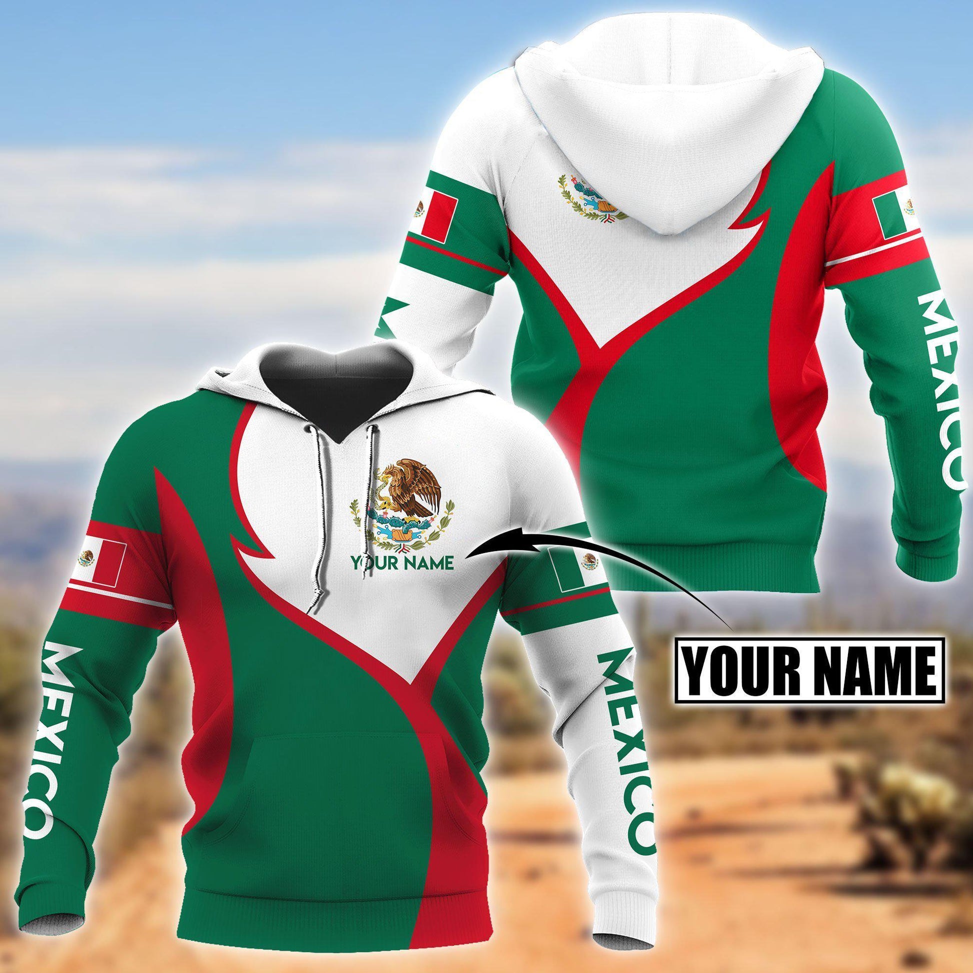 Mexico Green And Red Style Personalized Hoodie