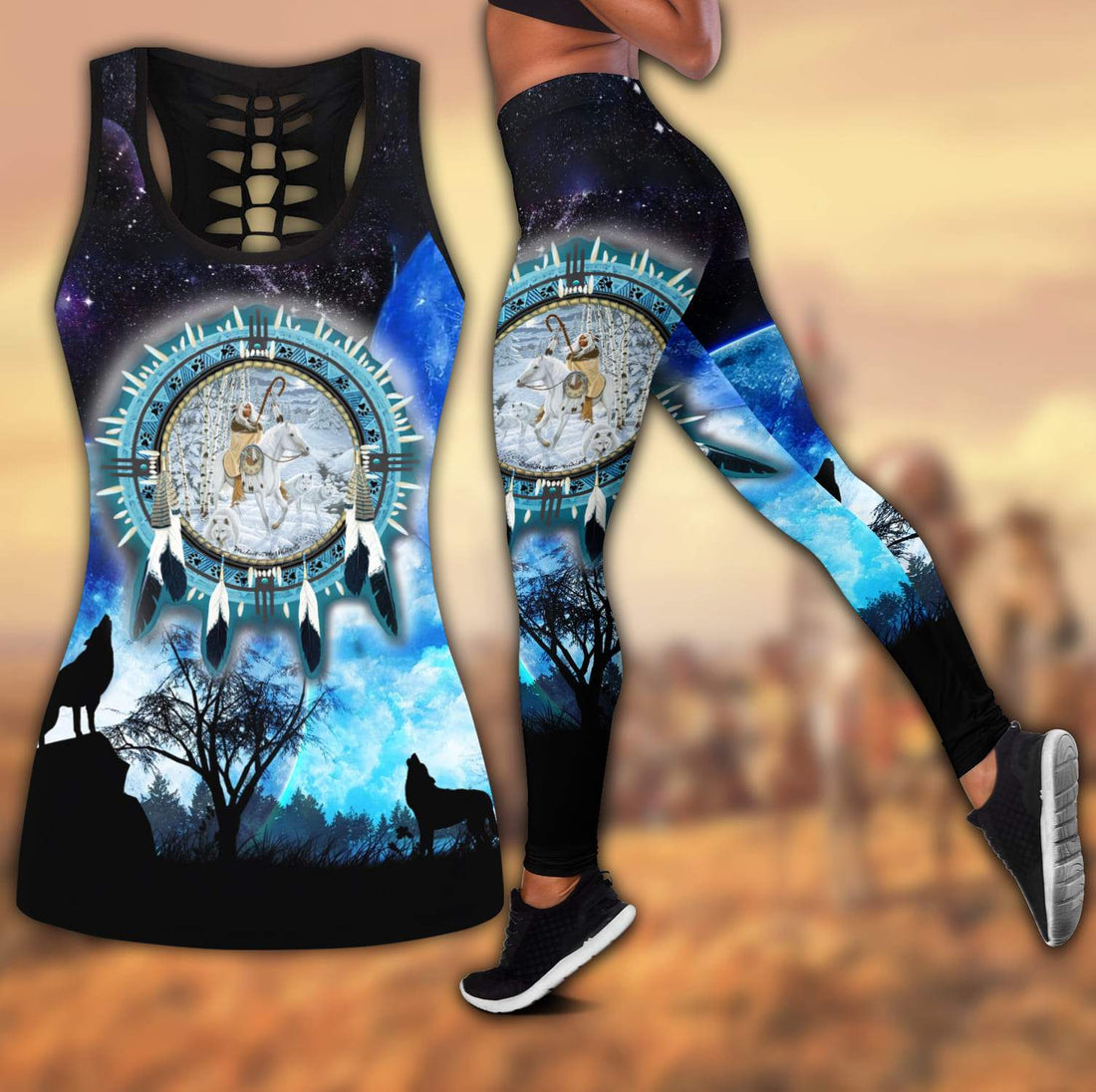 Native American 3D All Over Printed Leggings and Hollow Tank