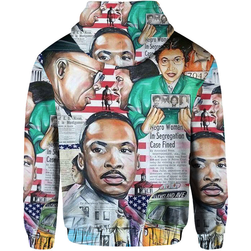 Civil Rights Leaders Hoodie Newspaper Art Version LT8