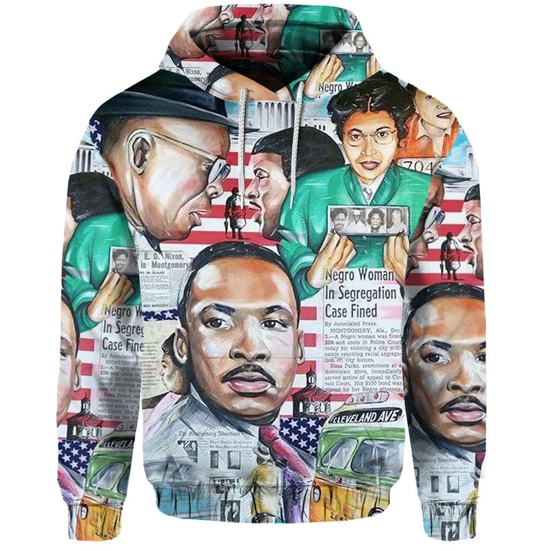 Civil Rights Leaders Hoodie Newspaper Art Version LT8