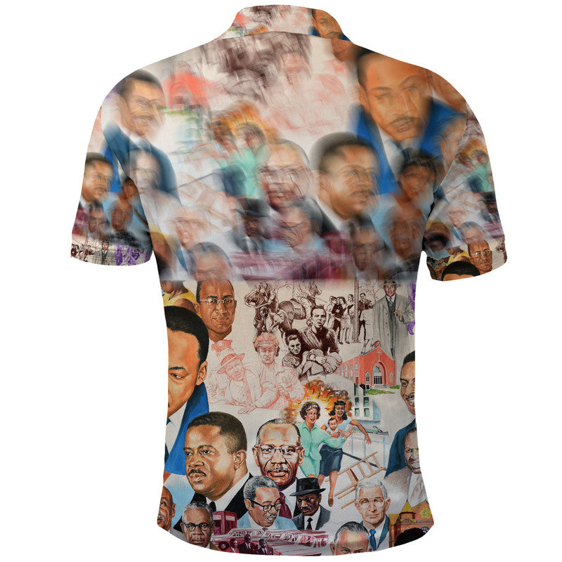 Civil Rights Leaders Polo Shirt Color Painting Style LT8
