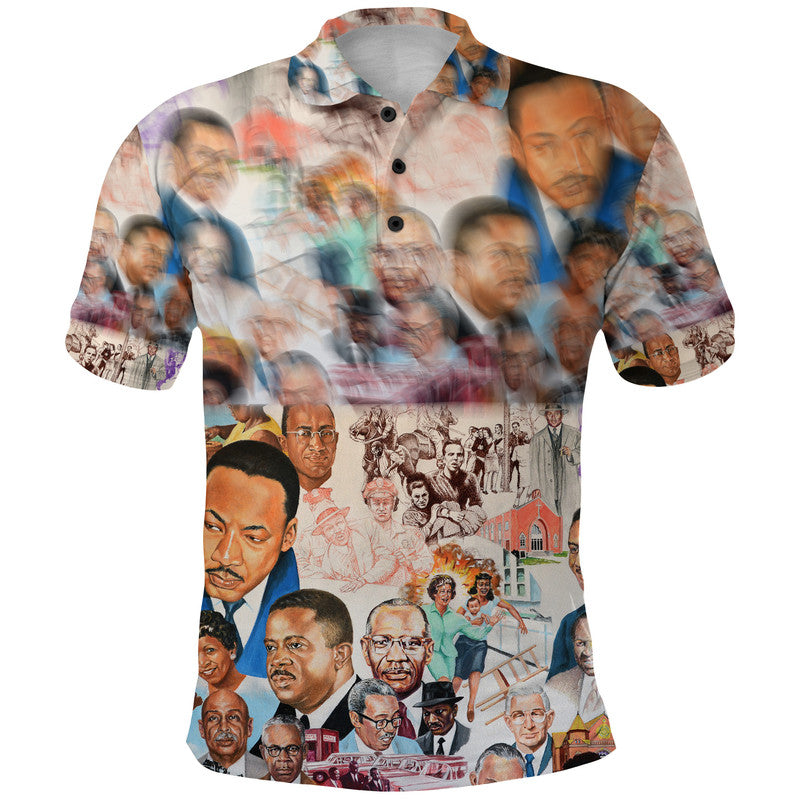 Civil Rights Leaders Polo Shirt Color Painting Style LT8