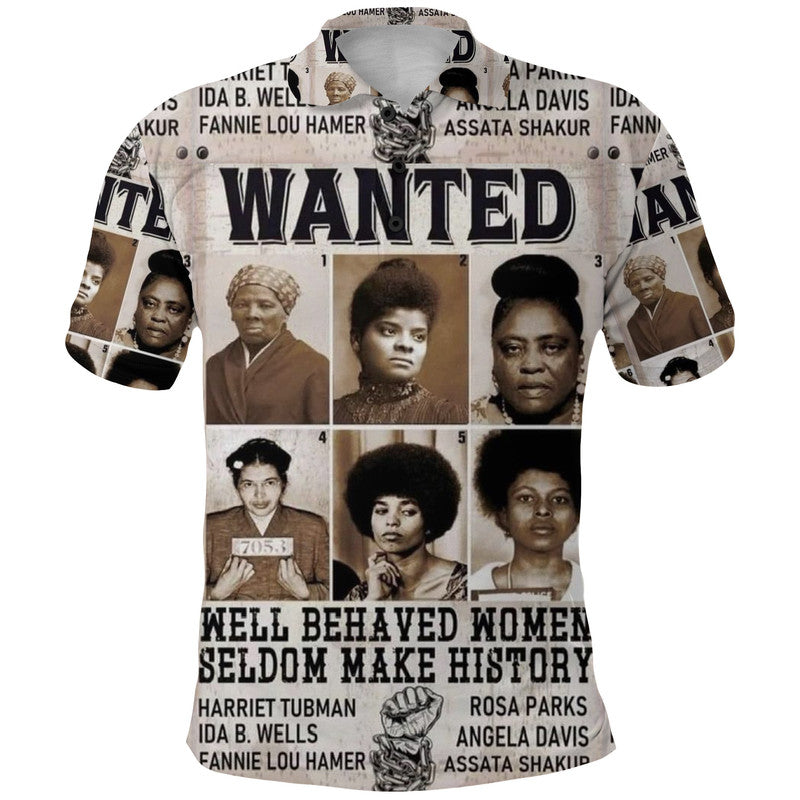 Civil Rights Female Leaders Polo Shirt Wanted Version LT8