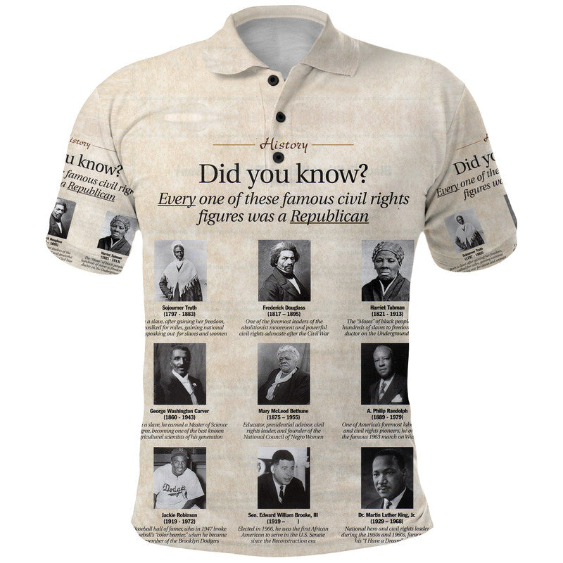 Civil Rights Leaders Polo Shirt Did You Know History Vibes LT8
