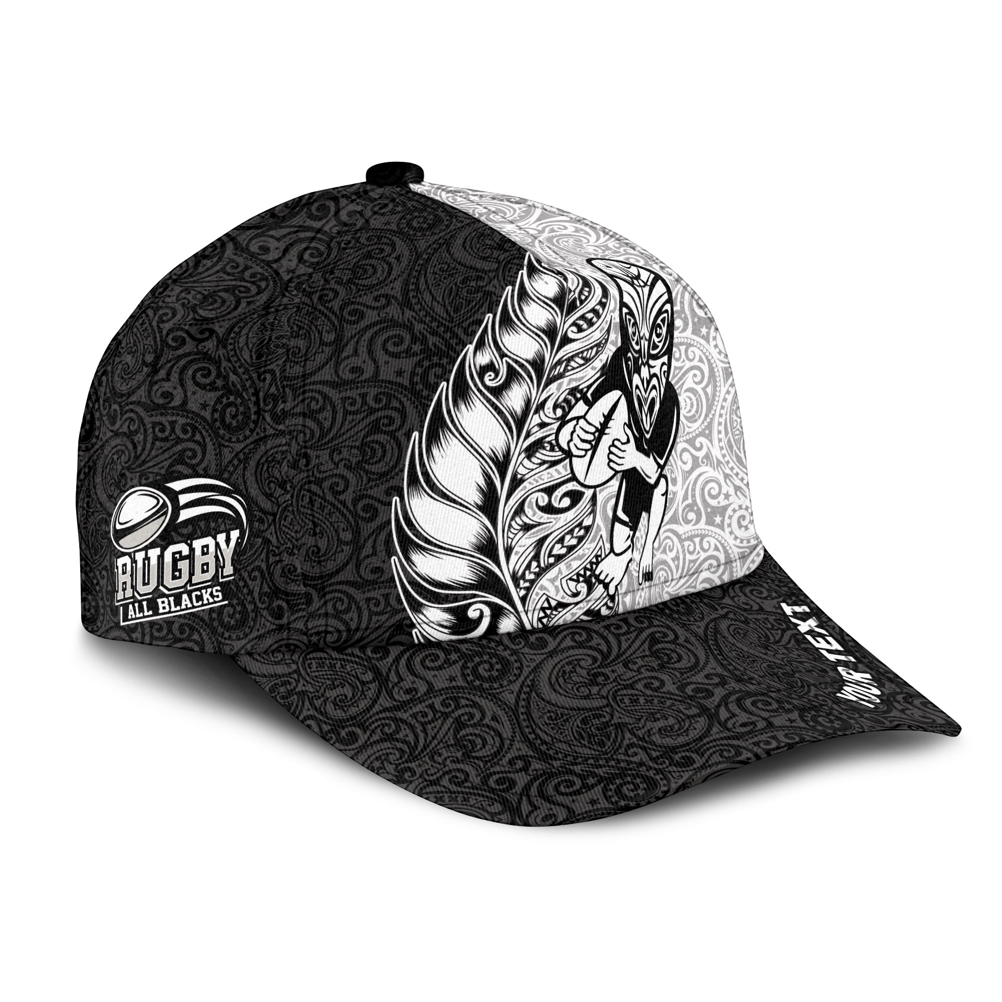Custom Personalised New Zealand Maori All Black Rugby Cap LT2