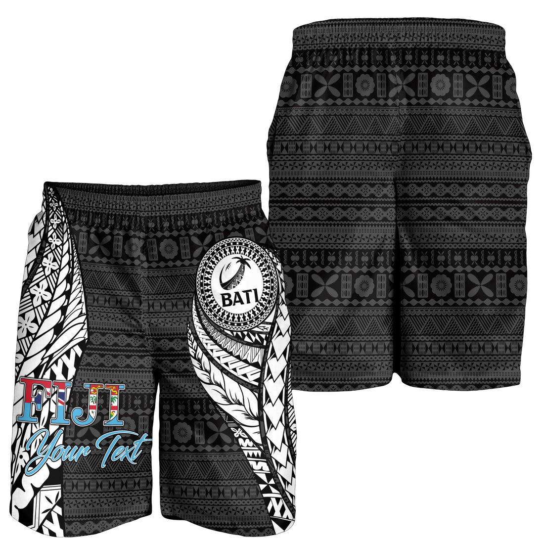 Custom Personalised Fiji Rugby Bati Tapa Pattern Men Short LT2