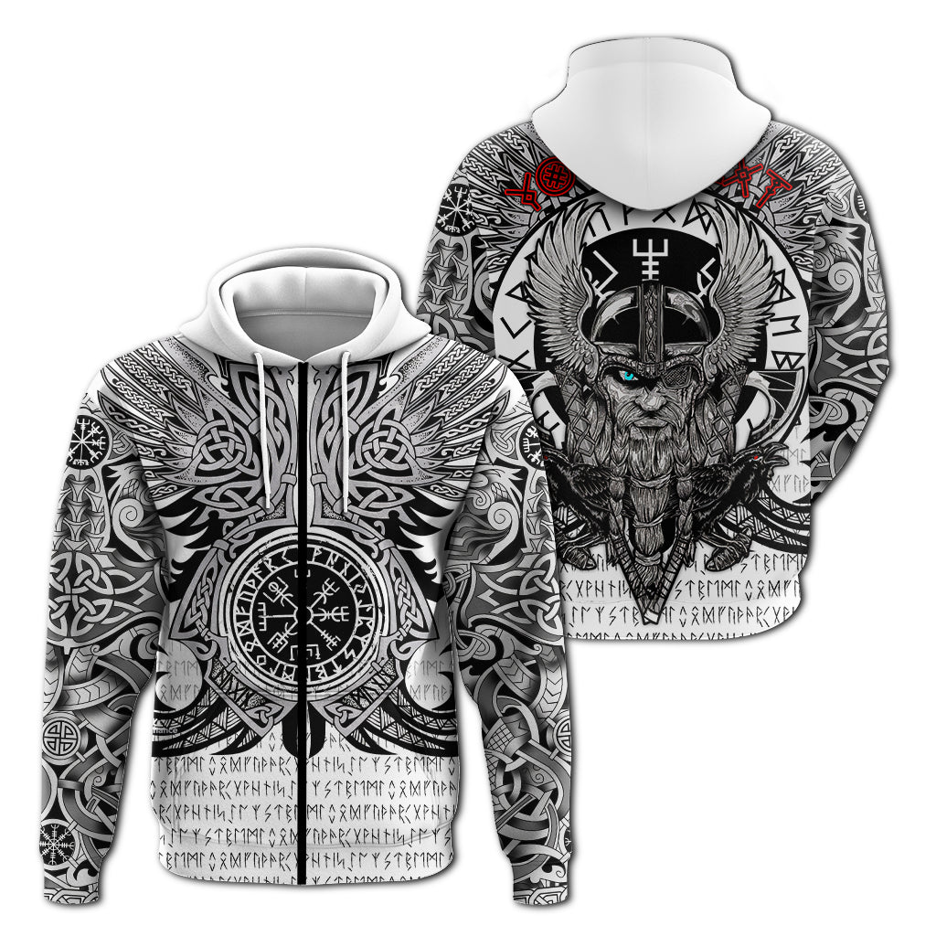Custom Viking Vegvisir Odin With Huginn And Muninn Hoodie LT2