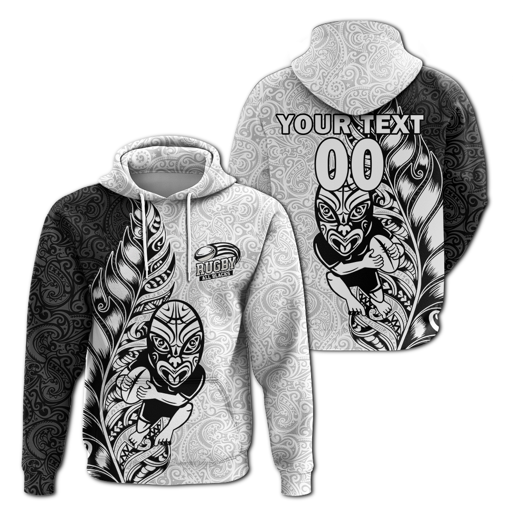 Custom Personalised New Zealand Maori All Black Rugby Hoodie LT2
